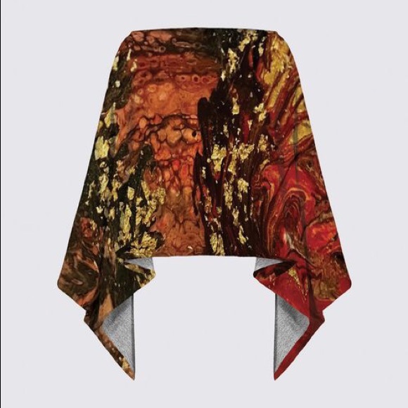 Custom Knit fabric Poncho with unique artwork - Picture 1 of 3